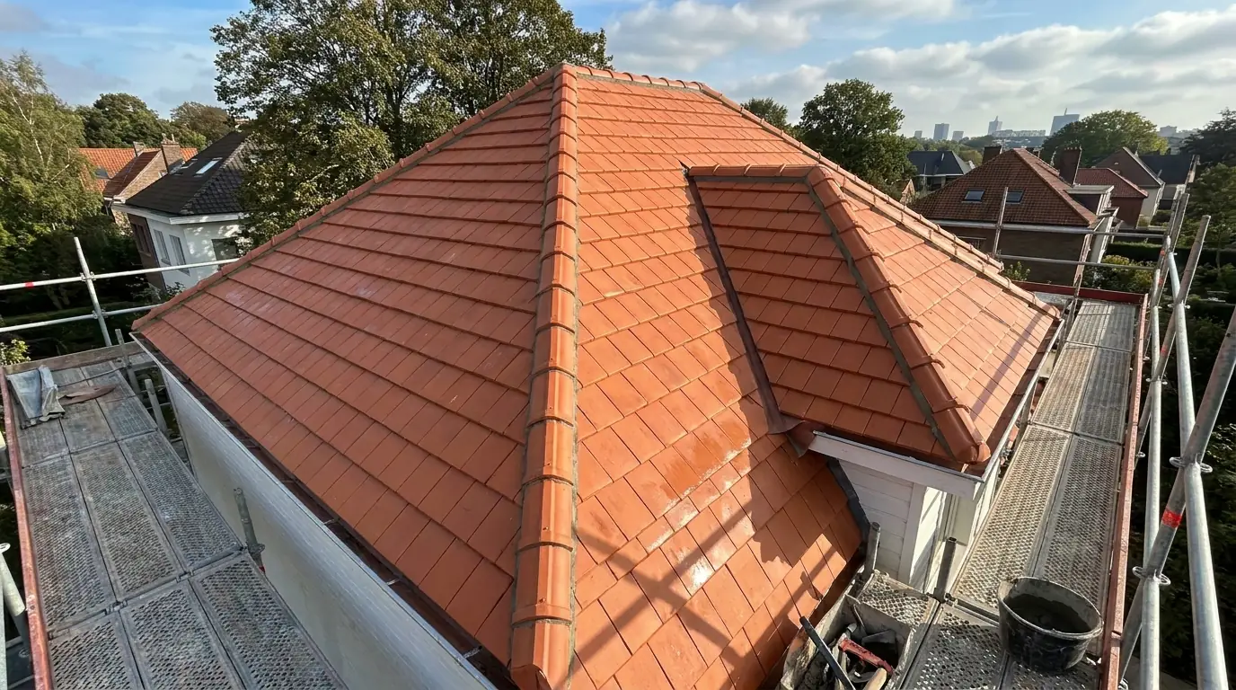 Toiture refaite en tuiles neuves